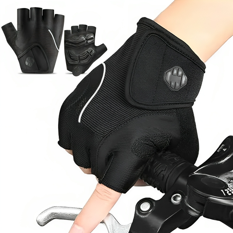 Breathable cycling gloves with anti-slip grip for secure handling during road biking & mountain biking.