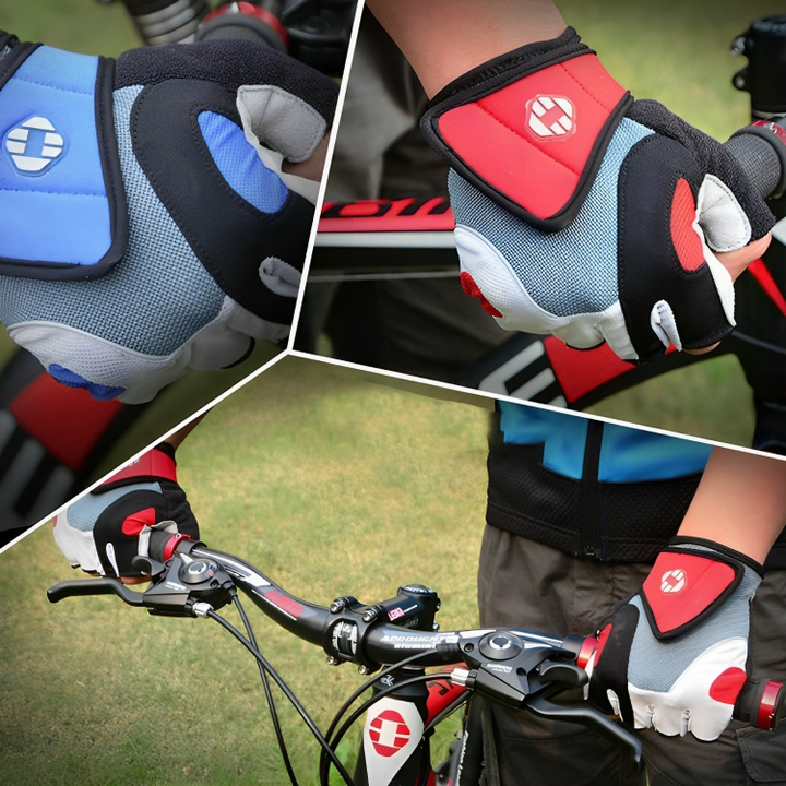 Men's & women's cycling gloves, ideal for road biking, MTB, and fitness, with padded palms.