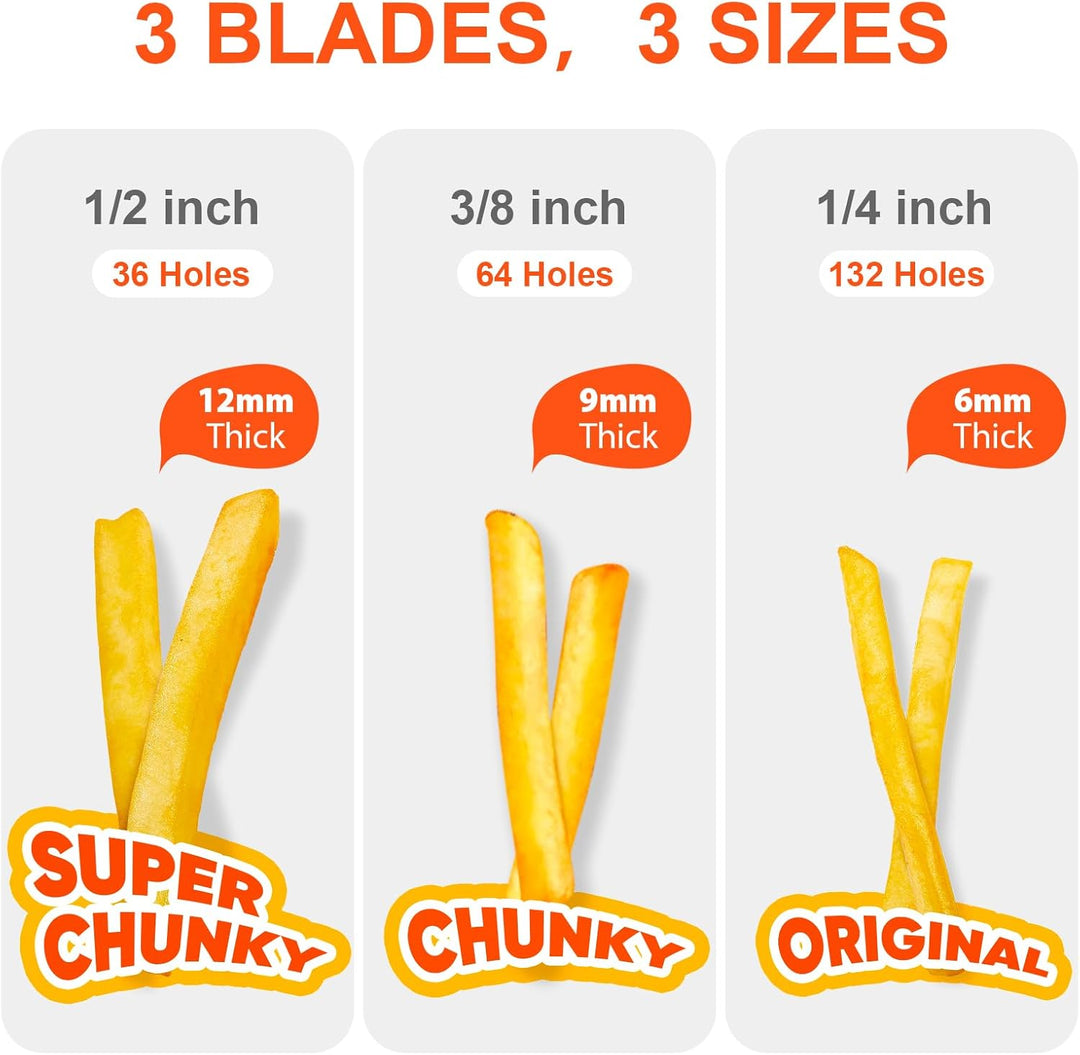 Create perfect homemade french fries with this premium kitchen tool. Fast and easy potato slicing.