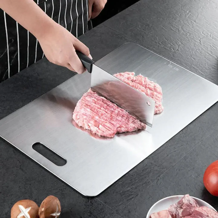 Hygienic titanium kitchen chopping board, ideal for safe food prep and daily cooking.