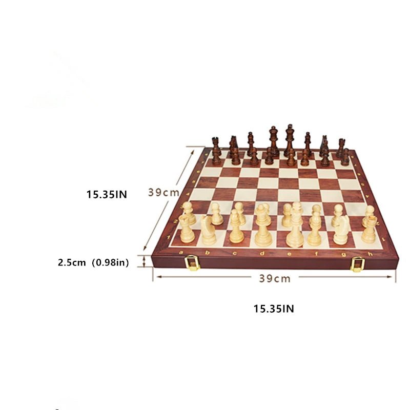 Players engaged in a strategy board game with the premium wooden chess set and solid wood pieces.