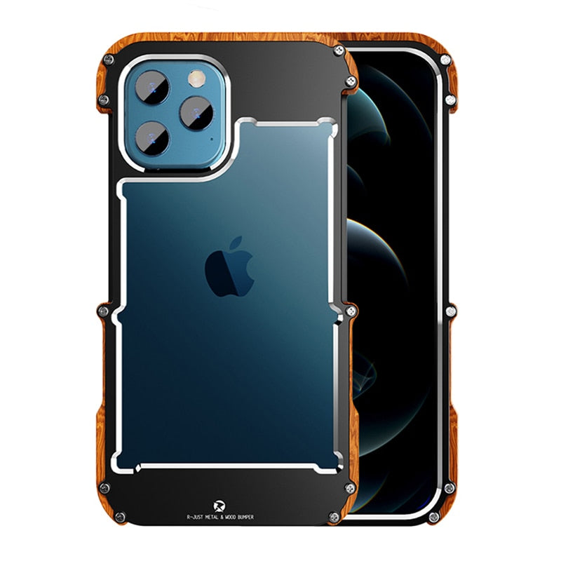 Natural wooden iPhone case. Real wood finish offers elegant, eco-friendly phone protection and a unique tech accessory.