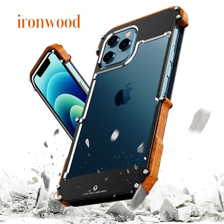 Natural wooden iPhone case. Blends elegant style with durable, shockproof protection, enhancing your smartphone experience.