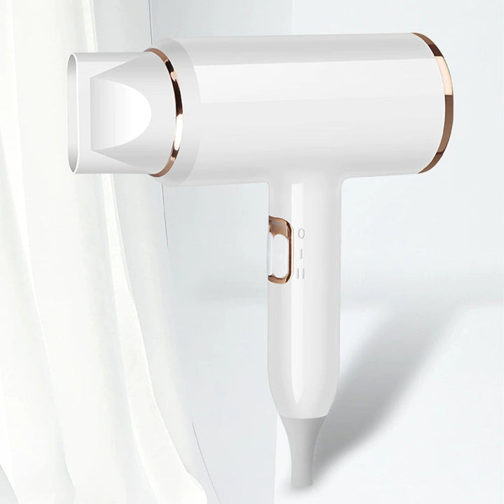 Professional 2400W hair dryer with negative ions for fast drying and frizz control.