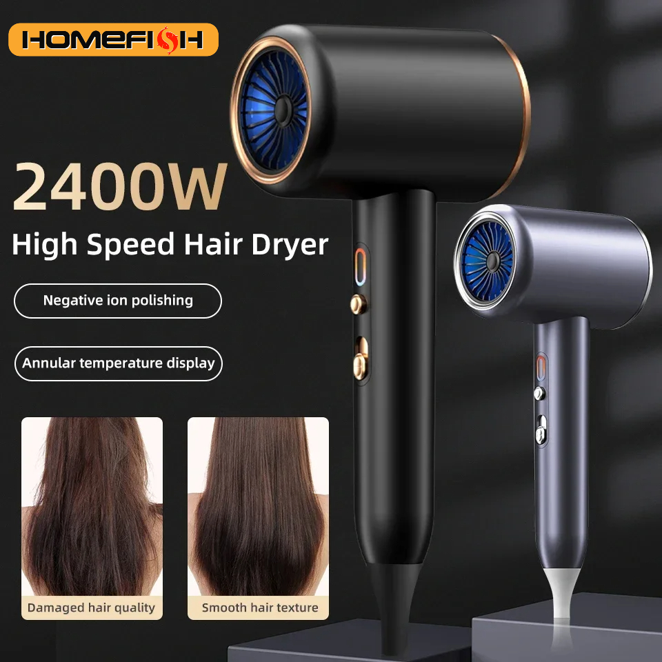 Women's 2400W hair dryer, professional salon quality with hot and cold air function.