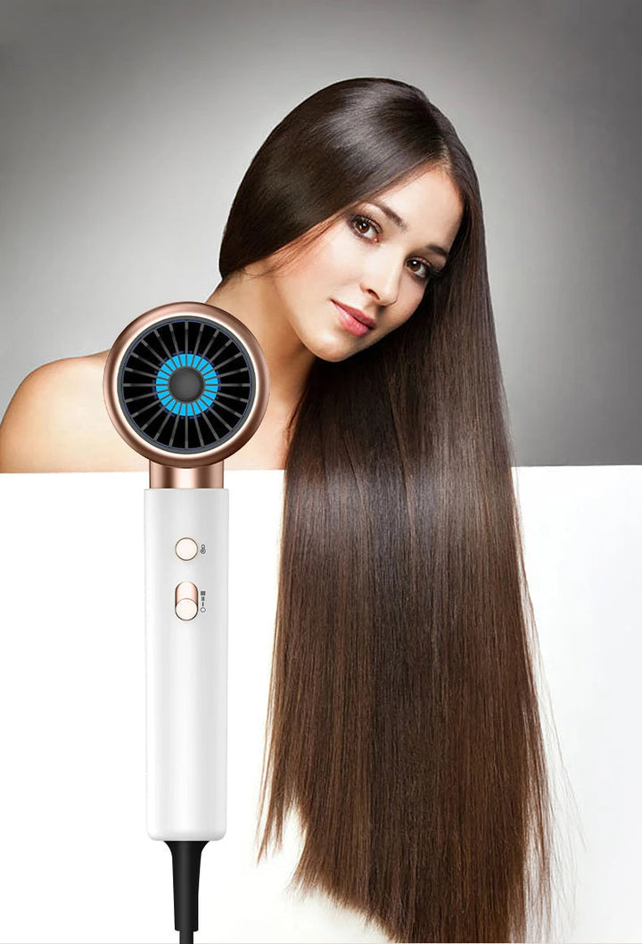 Women's beauty: 2400W professional hair dryer, hot and cold air, fast drying.