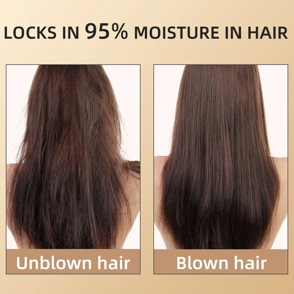 Professional 2400W hair dryer, negative ions, hot/cold air for perfect styling.