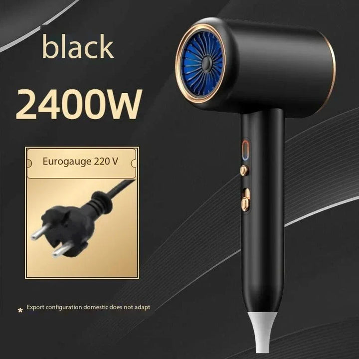 Professional 2400W hair dryer for women, negative ions combat frizz, adds shine.