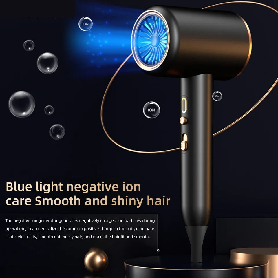 Women's 2400W hair dryer, negative ion technology for salon-perfect styles.