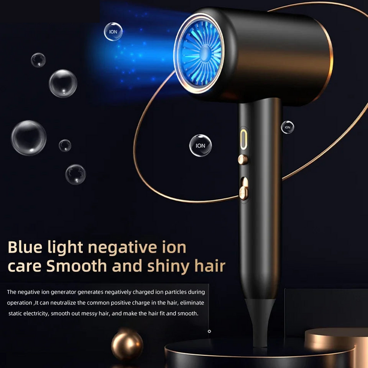 Women's 2400W hair dryer, negative ion technology for salon-perfect styles.