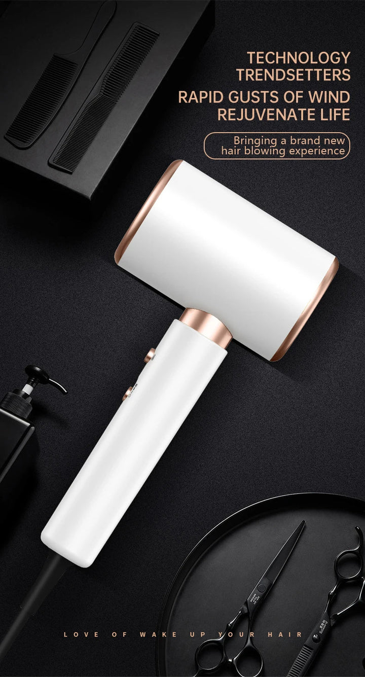 Powerful 2400W professional hair dryer with frizz control and hot/cold air settings.