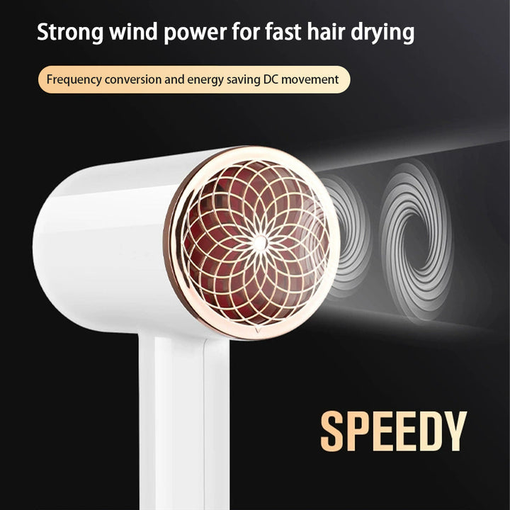 Negative ion hair dryer, 2400W, perfect for professional hair styling and fast drying.