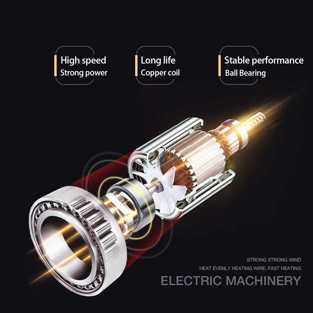 Women's beauty tool: 2400W professional hair dryer with advanced ion technology.