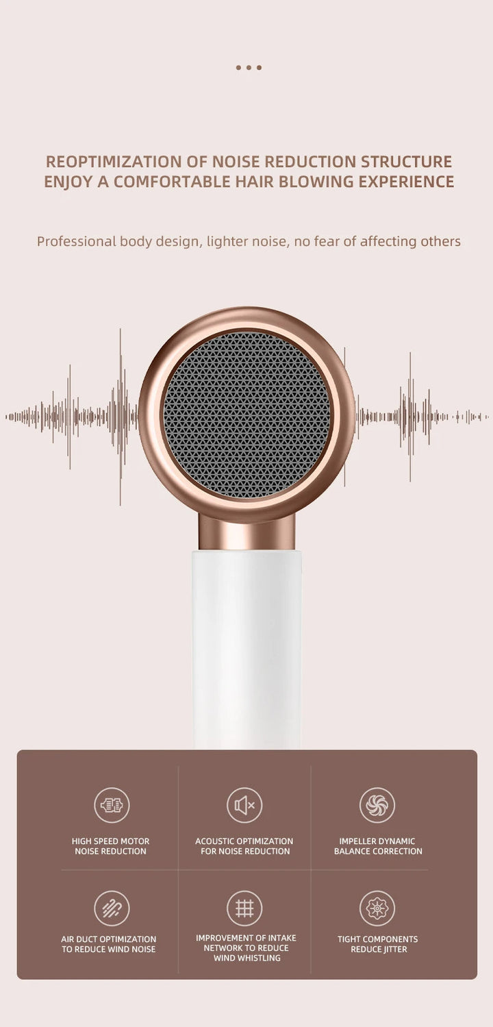 High-power 2400W hair dryer for women, negative ions for frizz-free styling.