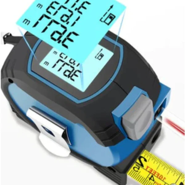 Professional 3-in-1 infrared laser measuring tape tool for accurate distance measurement in construction and DIY.