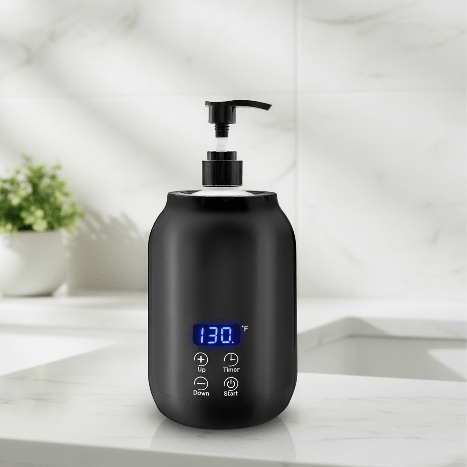 Professional electric massage oil warmer for spa & salon, ideal for heating lotions & oils for therapy.