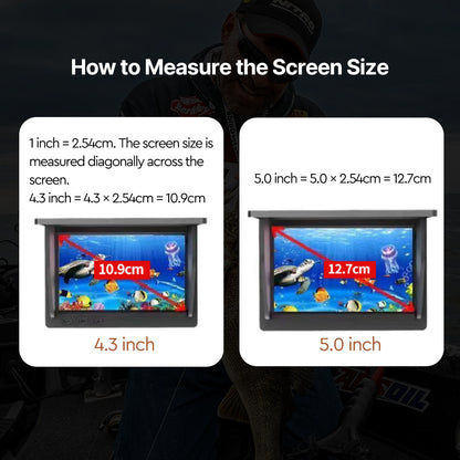 Professional fish finder showing schools of fish detected by the 4K underwater camera