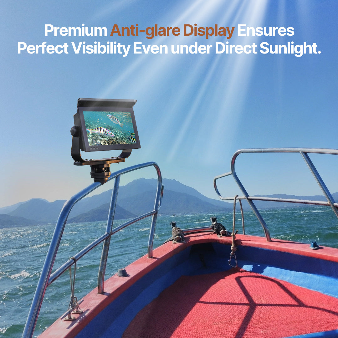 Professional fishing gear: 4K camera fish finder with night vision capabilities, dark waters