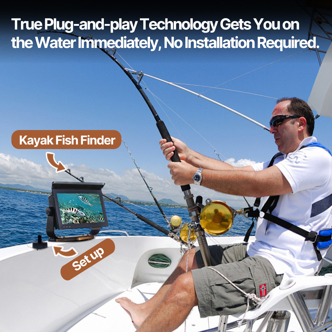 Professional fish finder displaying crisp 4K underwater video, excellent clarity