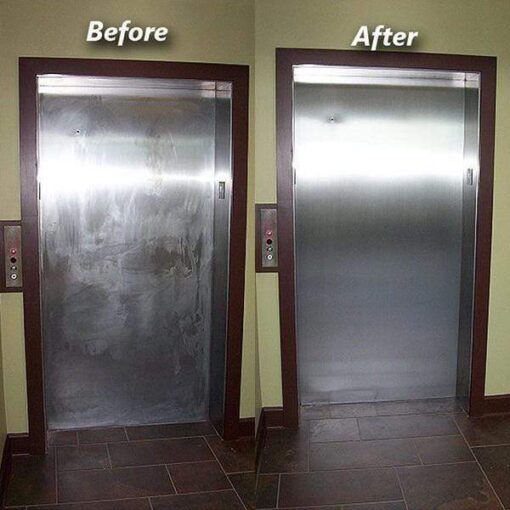 Scratch eraser for stainless steel, removing scuffs & restoring original finish on appliances.