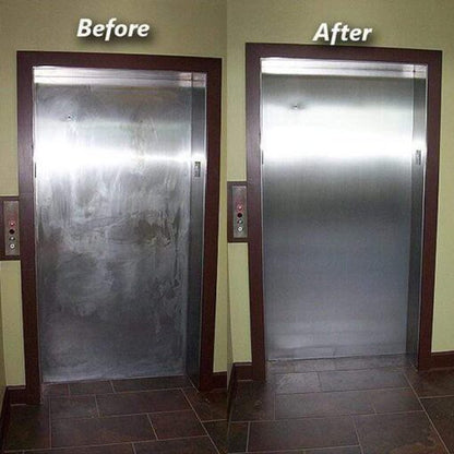 Scratch eraser for stainless steel, removing scuffs & restoring original finish on appliances.