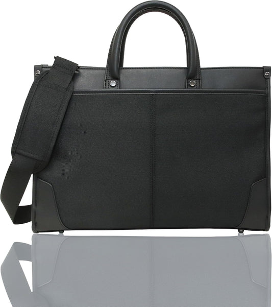 Professional unisex faux leather business briefcase with organized storage, ideal for work and travel.