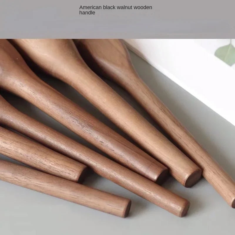 High-quality vegan makeup brush set, professional cosmetic tools with walnut handles, perfect for beauty enthusiasts.