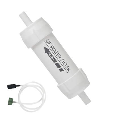 Close-up of PureStream Mini water filter, highlighting its advanced purification technology.