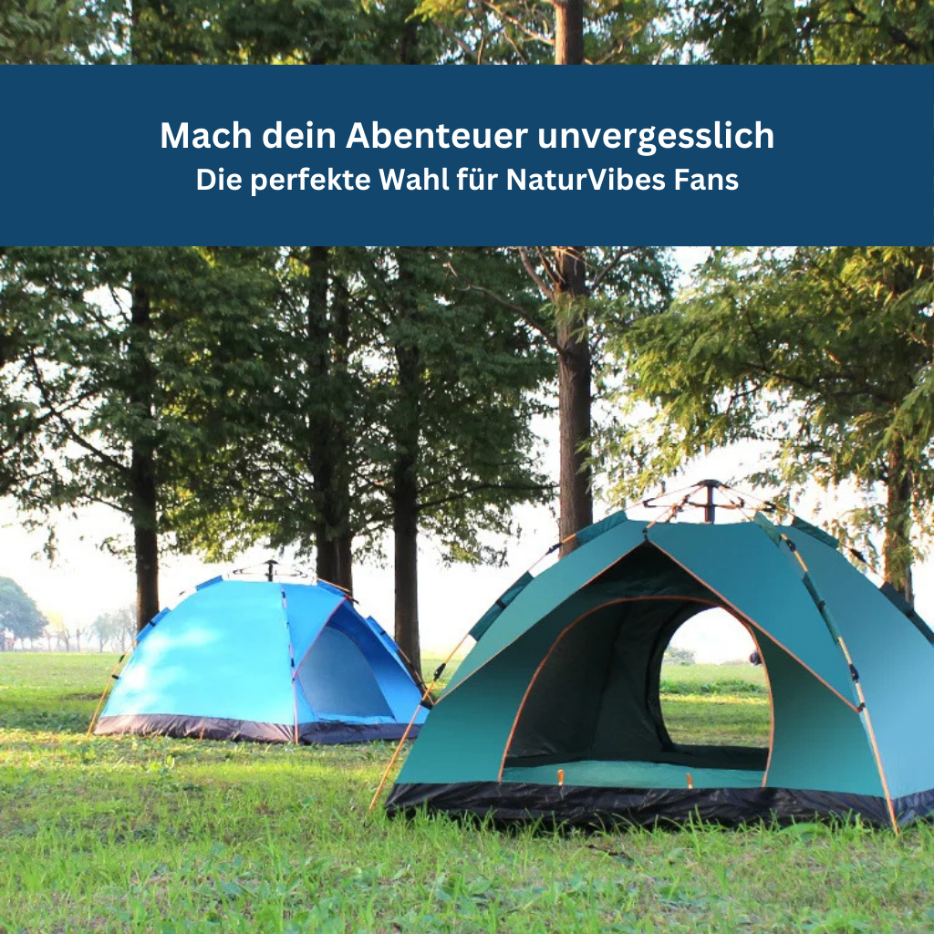Adventure-ready pop-up camping tent, fully deployed, for effortless outdoor living.