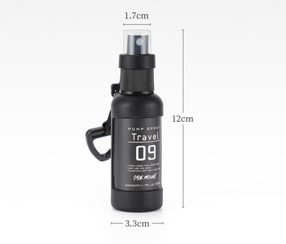Close-up of QuickMist leakproof utility spray bottle, ideal outdoor gear for travel & biking