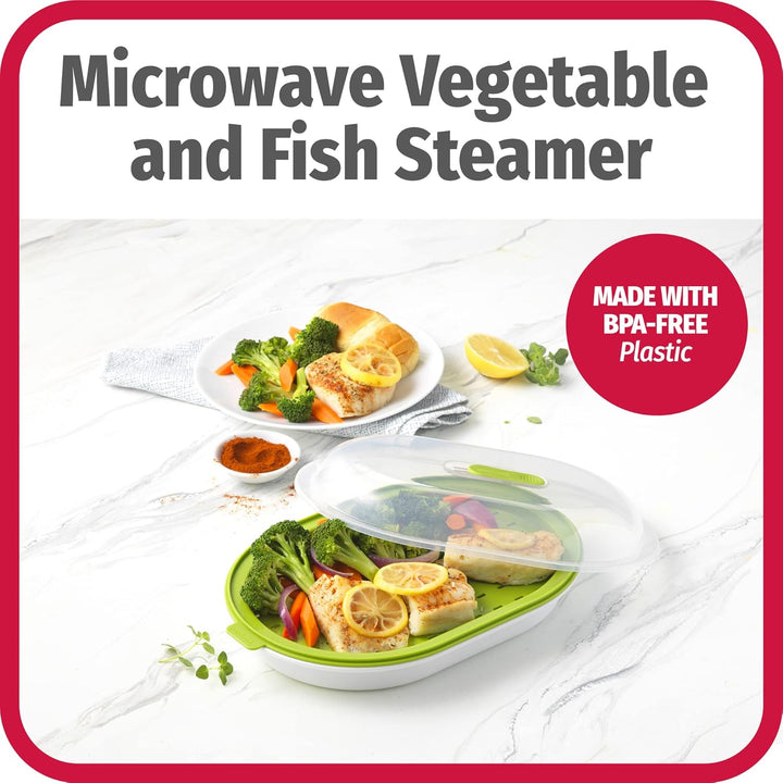 Compact QuickSteam Magnetron food steamer, perfect for quick, healthy meals and easy kitchen prep.