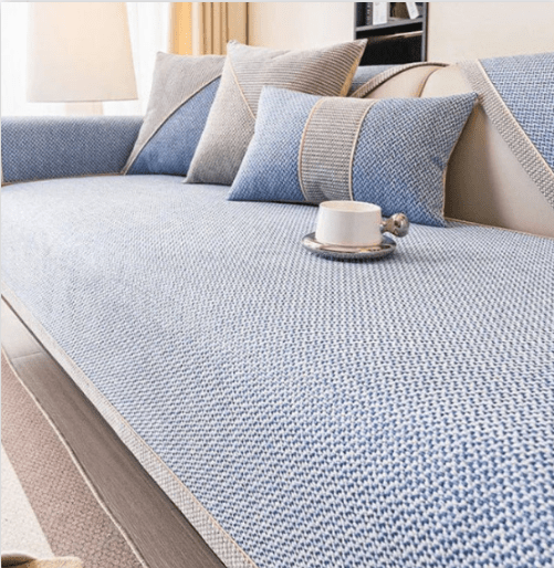 Family-friendly non-slip sofa throw. Durable cotton-linen protector for busy living rooms, guards daily wear.