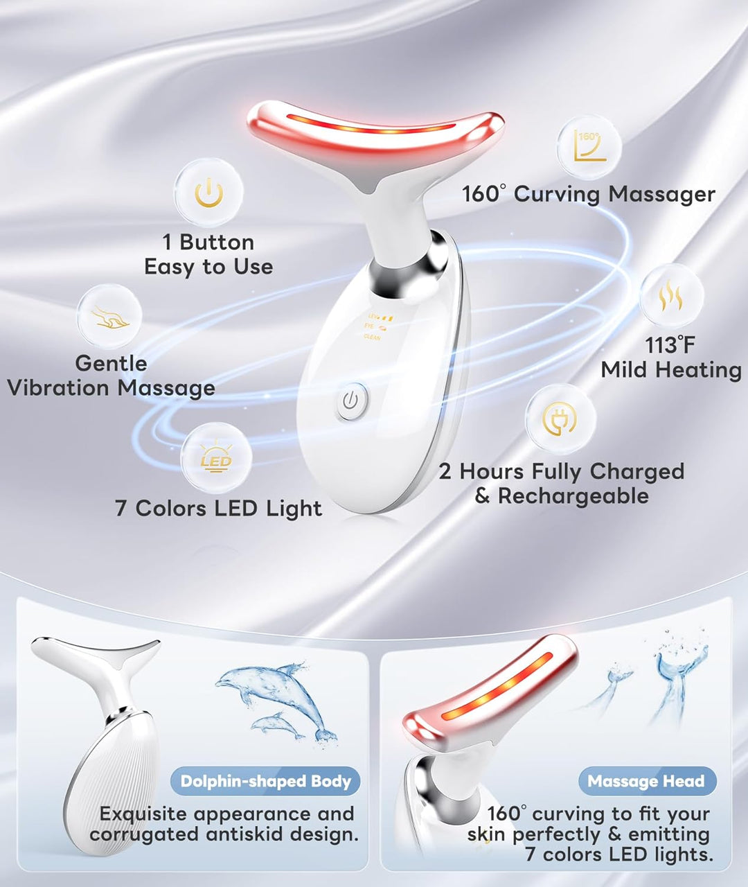 Effective Unisex 7-Color LED facial massager, a versatile beauty device for skin rejuvenation and anti-aging for all.