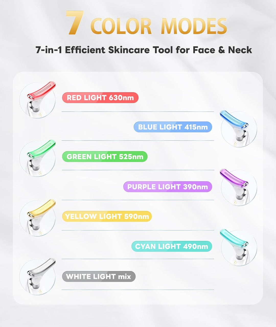 RadiantGlow LED therapy facial massager for skin tightening, wrinkle reduction, and enhanced home spa skincare.