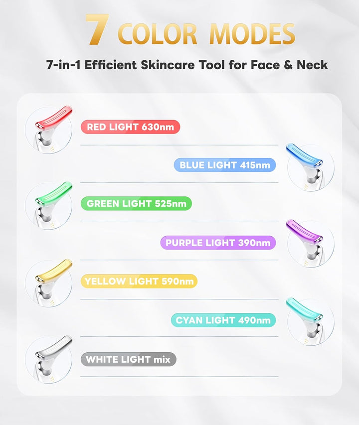 RadiantGlow LED therapy facial massager for skin tightening, wrinkle reduction, and enhanced home spa skincare.