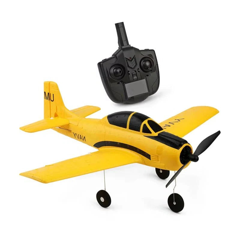 Fun RC fixed wing airplane with 6-axis gyro & dual batteries, ideal for outdoor remote control flying.