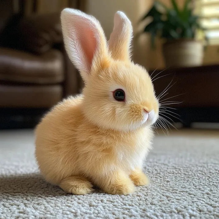 Realistic interactive bunny toy for kids, a lifelike electronic pet for cuddly pretend play.