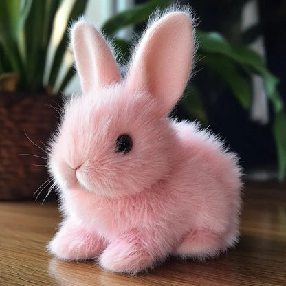 Cute, realistic interactive bunny plush toy, perfect kids gift for children's pretend play.
