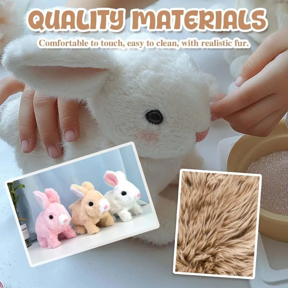 Lifelike interactive bunny toy, encourages pretend play & imagination in kids, great cuddly gift.