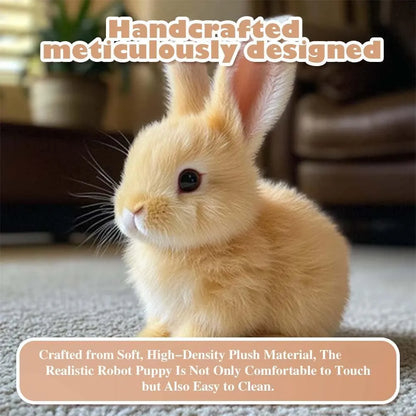 Realistic interactive bunny, a cuddly electronic pet & lifelike companion for kids' pretend play.