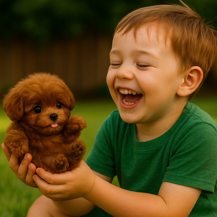 Plush robotic dog toy, a walking interactive pet for kids; battery operated, realistic puppy fun.