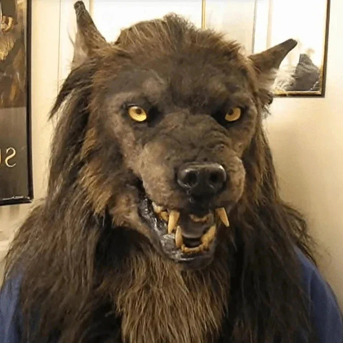 Creepy realistic wolf mask for adult Halloween costumes. Great for cosplay, masquerade & horror themed parties.