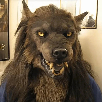 Creepy realistic wolf mask for adult Halloween costumes. Great for cosplay, masquerade & horror themed parties.