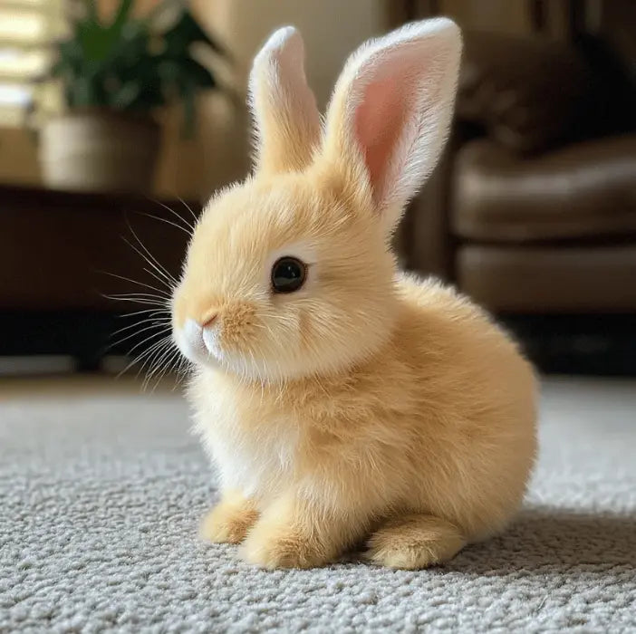 Realistic moving rabbit plush toy, soft & cuddly, with lifelike design; a delightful interactive toy & pet alternative.