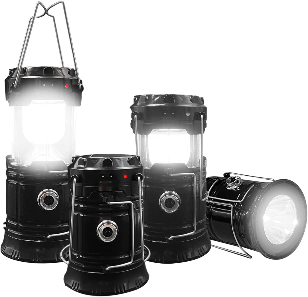 Compact LED camping lantern, collapsible design, ideal for emergency use