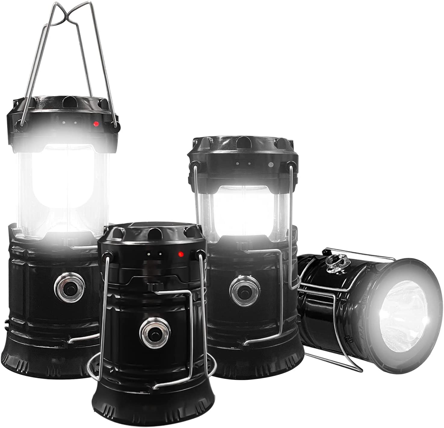 Compact LED camping lantern, collapsible design, ideal for emergency use