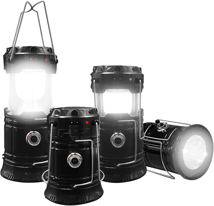 Compact LED camping lantern, collapsible design, ideal for emergency use