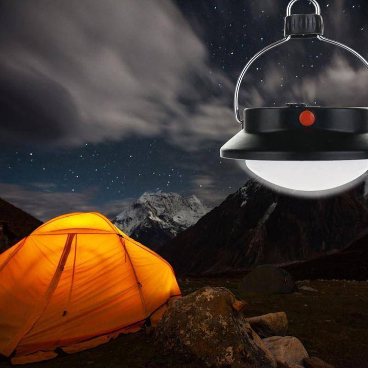 Waterproof LED camping lantern, rechargeable, ideal for outdoor activities & emergency lighting