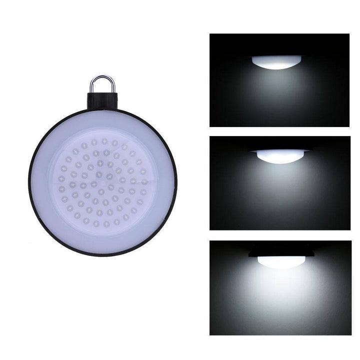 Portable rechargeable LED camping lantern, featuring a sturdy lampshade and long battery life