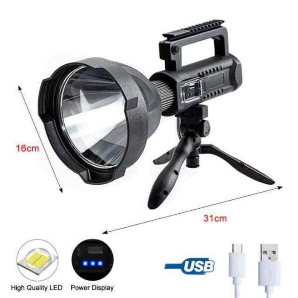 Hunting & camping LED flashlight, rechargeable, portable, waterproof survival gear